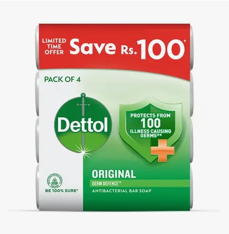 Dettol Antibacterial Soap Original Packet of 4 x 110g